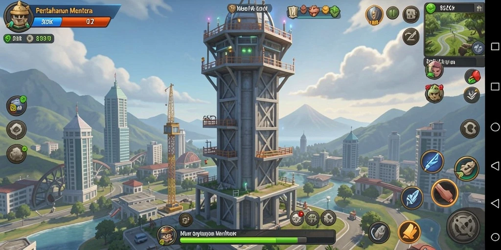 Screenshot utama 8ZK menampilkan pertahanan menara yang strategis dalam aksi.