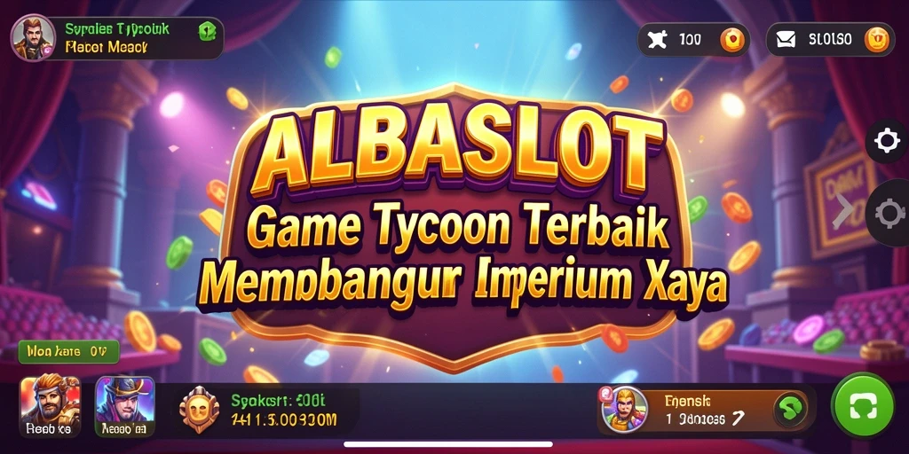 Screenshot utama ALBASLOT menampilkan berbagai elemen gameplay Tycoon.