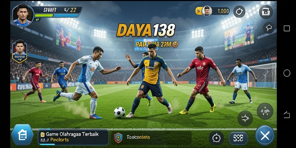 Tampilan dinamis dari gameplay olahraga yang mendebarkan.