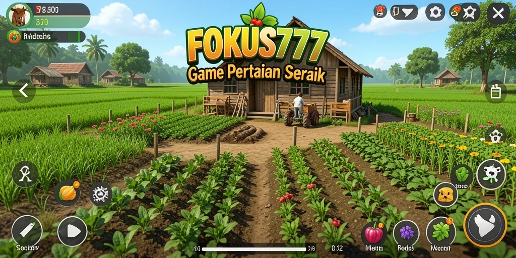 Tampilan gameplay yang menawan dari FOKUS777, menjanjikan petualangan bertani yang seru.