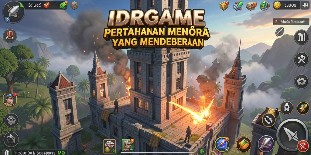 Screenshot gameplay IDRGAME menunjukkan aksi Tower Defense yang intens dan strategi yang harus diterapkan.