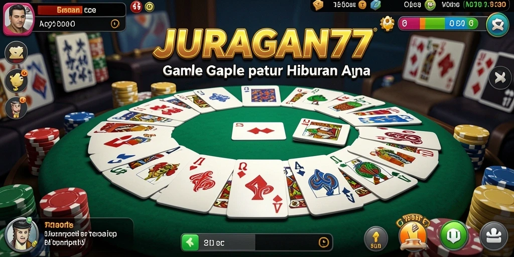 Screenshot JURAGAN77 menampilkan momen seru dalam permainan Gaple.