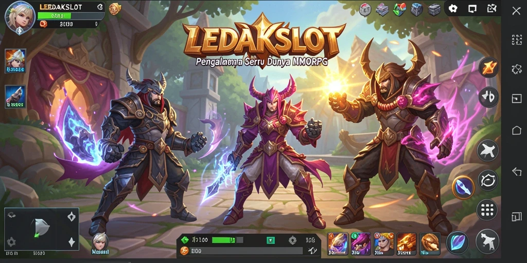 Tangkapan layar gameplay LEDAKSLOT yang menampilkan aksi seru dalam petualangan MMORPG.