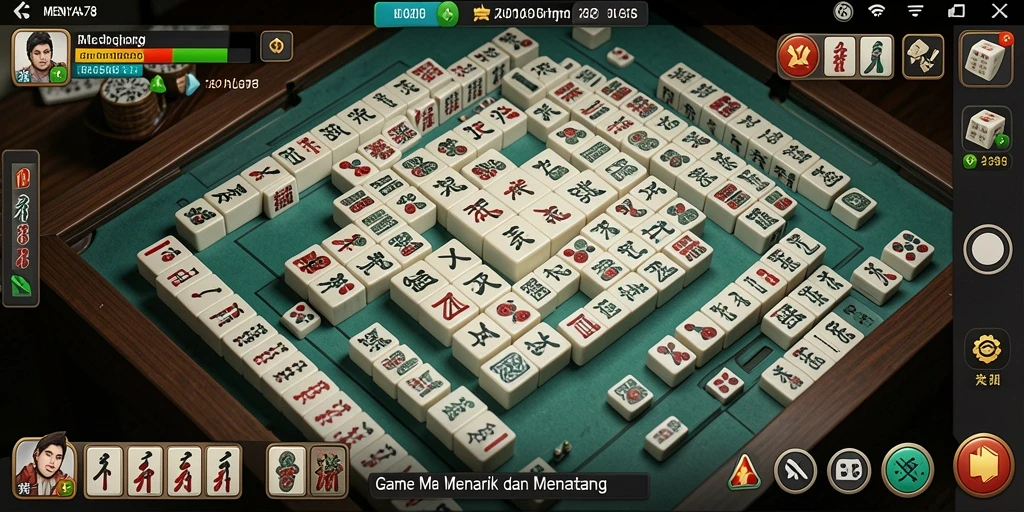 Tampilan gameplay menarik dari MENYALA78 saat mencocokkan ubin Mahjong.