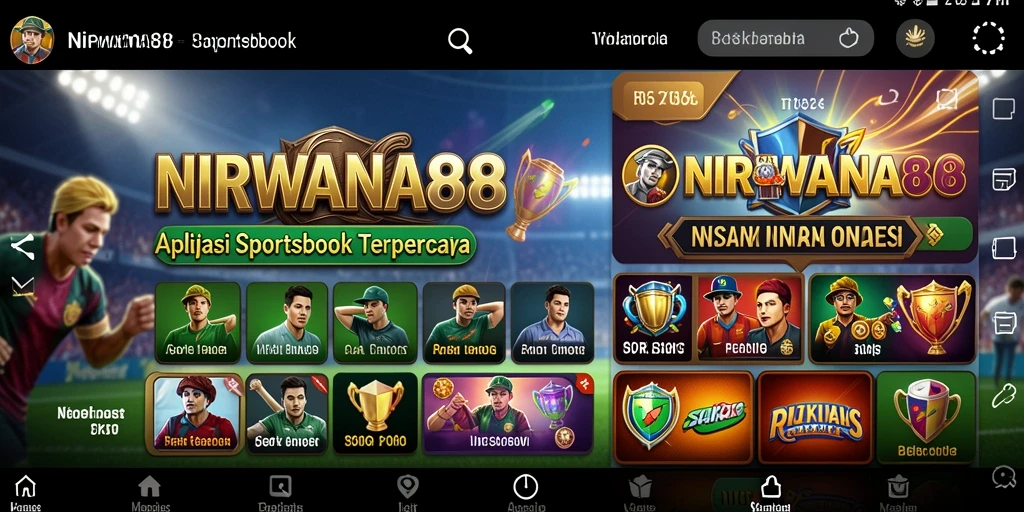 Tampilan antarmuka NIRWANA88 yang modern dan menarik saat bermain Sportsbook.