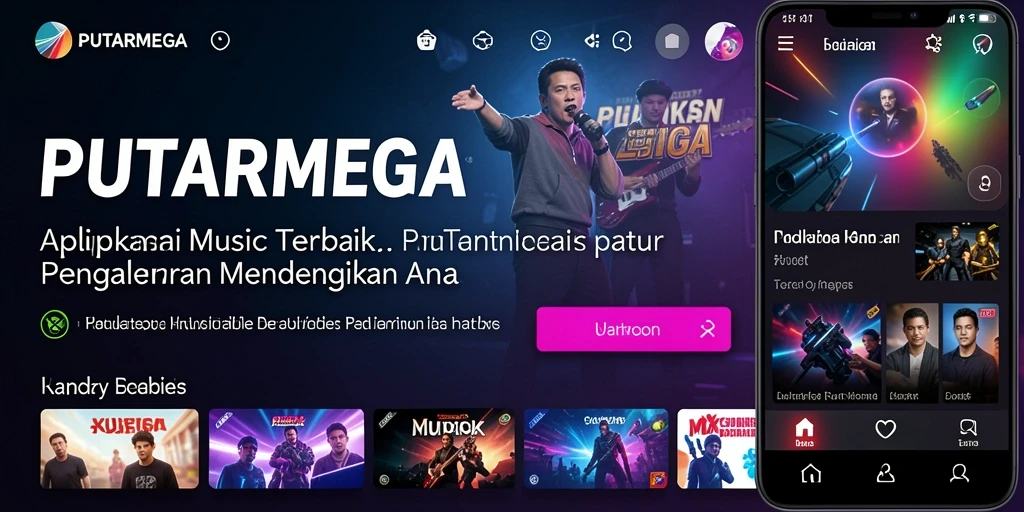 Screenshot utama PUTARMEGA menampilkan pengalaman bermain musik yang interaktif.