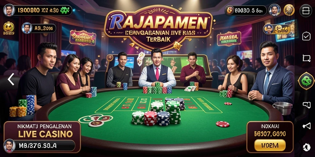 Tampilan gameplay RAJAPAMEN yang mendebarkan dalam sesi Live Casino.