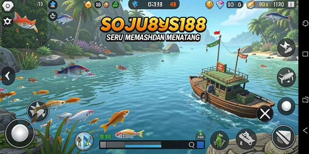 Gameplay SOJU88 yang menarik dengan berbagai jenis ikan untuk ditangkap.